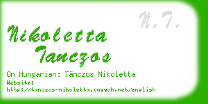 nikoletta tanczos business card